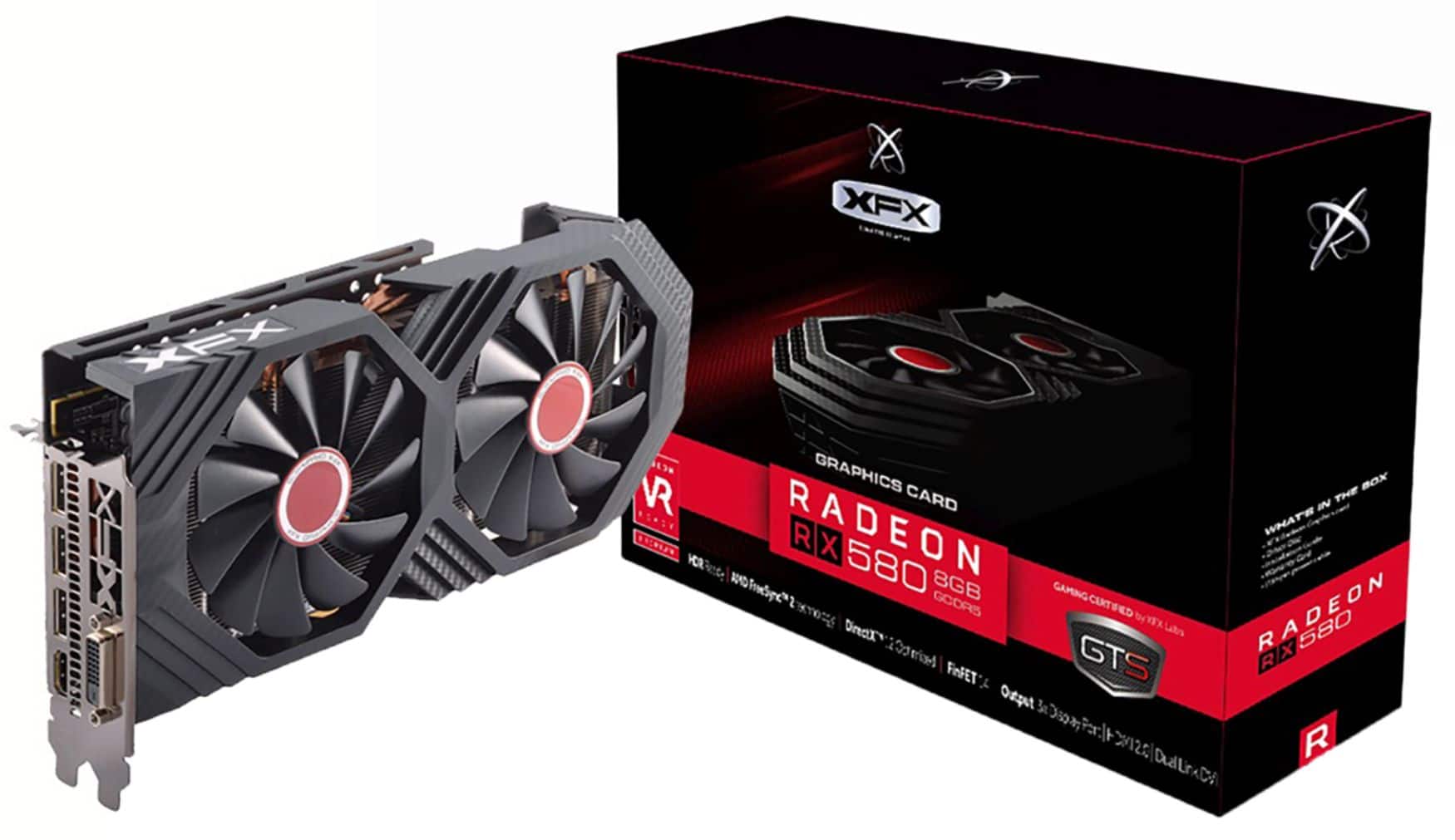Alt View 14. XFX - AMD Radeon RX 580 GTS XXX Edition 8GB GDDR5 PCI Express 3.0 Graphics Card - Black.