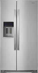 Whirlpool - 20.6 Cu. Ft. Side-by-Side Counter-Depth Refrigerator - Stainless Steel - Front_Zoom