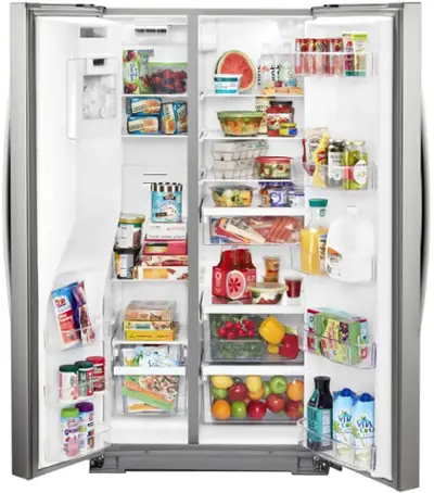Whirlpool - 20.6 Cu. Ft. Side-by-Side Counter-Depth Refrigerator - Stainless Steel