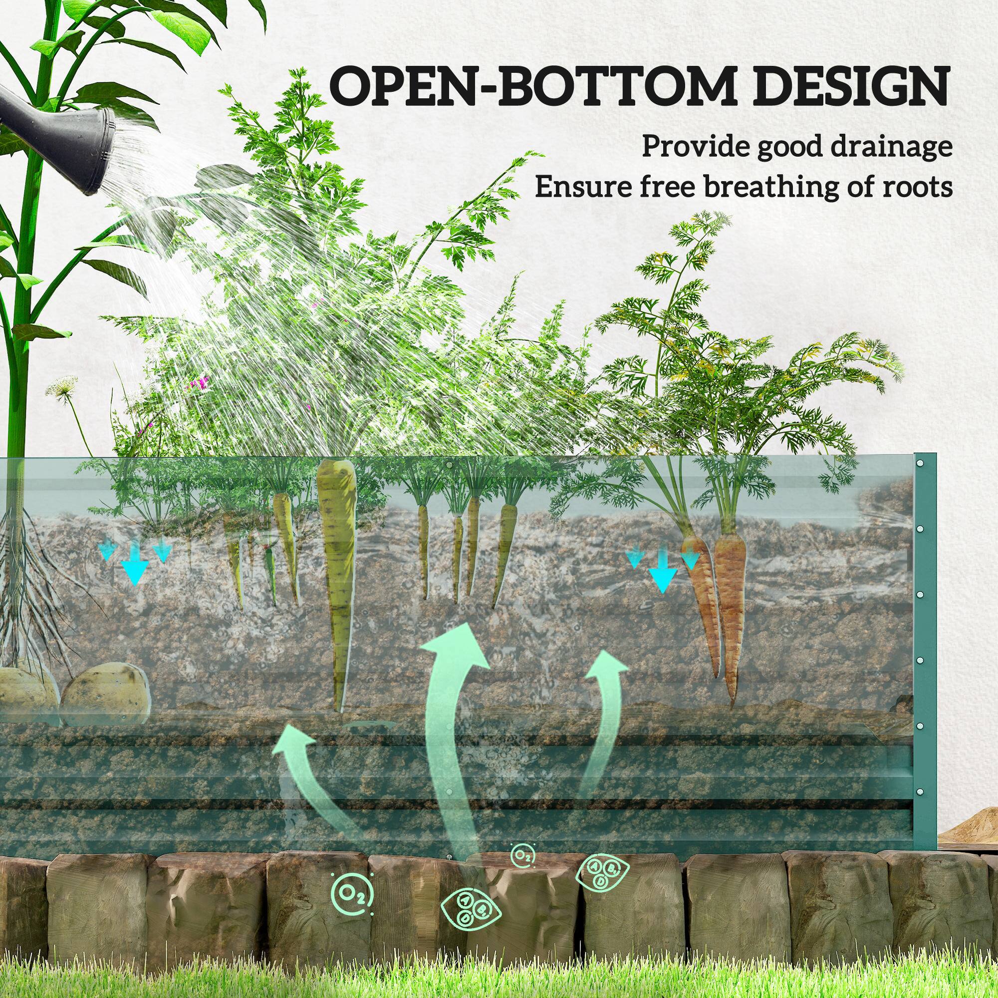 OPEN-BOTTOM DESIGN  
Provide good drainage  
Ensure free breathing of roots