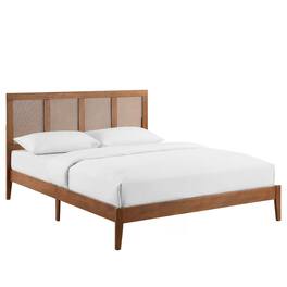 Modway - Sirocco Rattan and Wood King Platform Bed - Brown