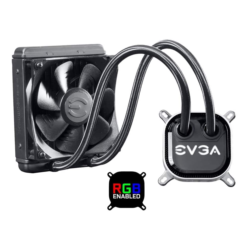 Front. EVGA - 120mm Liquid Cooling System - Black.