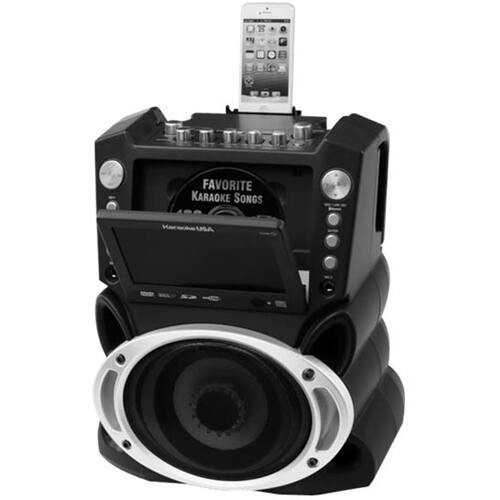 Alt View 11. Karaoke USA - DVD/CDG/MP3G Karaoke Machine with 7" TFT Color Screen with Record and Bluetooth - Silver/black.