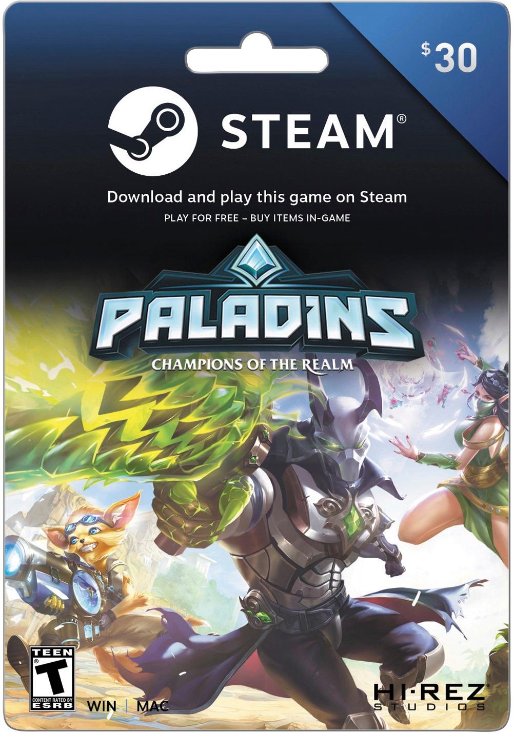 Valve Steam Wallet $30 Gift Card STEAM PALADINS $30 - Best Buy