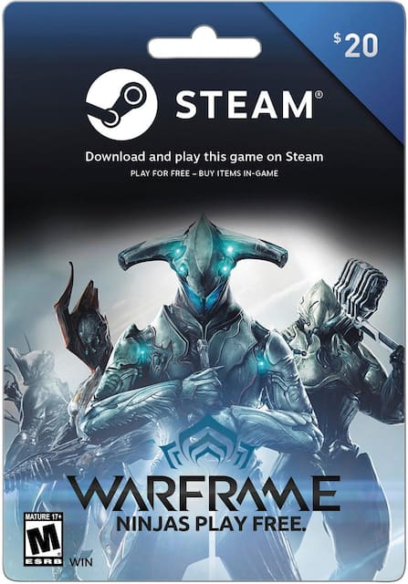 Valve Steam Wallet $20 Gift Card STEAM WARFRAME 2017 $20