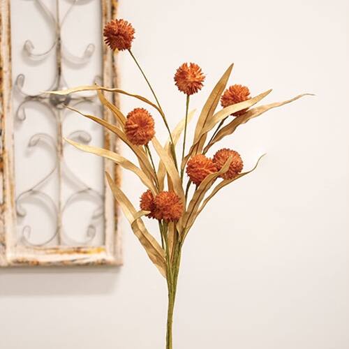 Angle. BreeBe - Fall Grass & Bill Ball Spray - Burnt Orange - 20.5"H - Multi.