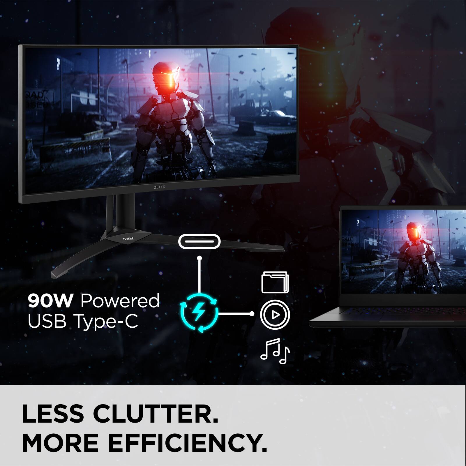 Back. ViewSonic - XG341C-2K 34" LCD UWQHD FreeSync Gaming Monitor (HDMI, DP, USB-C) - Black.