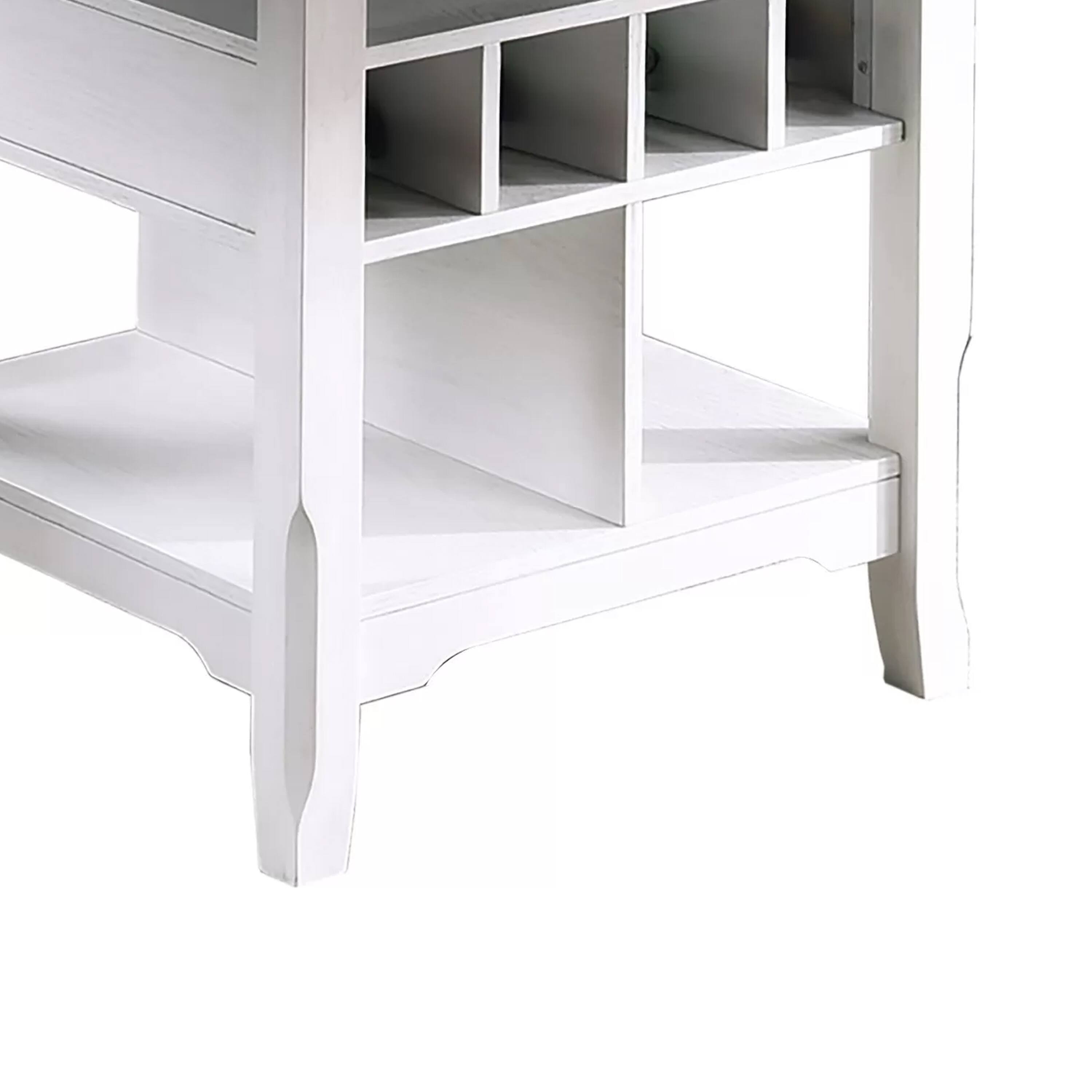 Alt View 2. Manhattan Lane - Vora Counter Height Storage Table, 4 Leaves, Antique White, 42-60 Inch - Gray, Antique White.