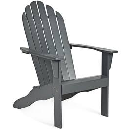 Costway - Outdoor Adirondack Chair Accent Chair Solid Wood sturdy Patio Garden Deck Furniture - Gray