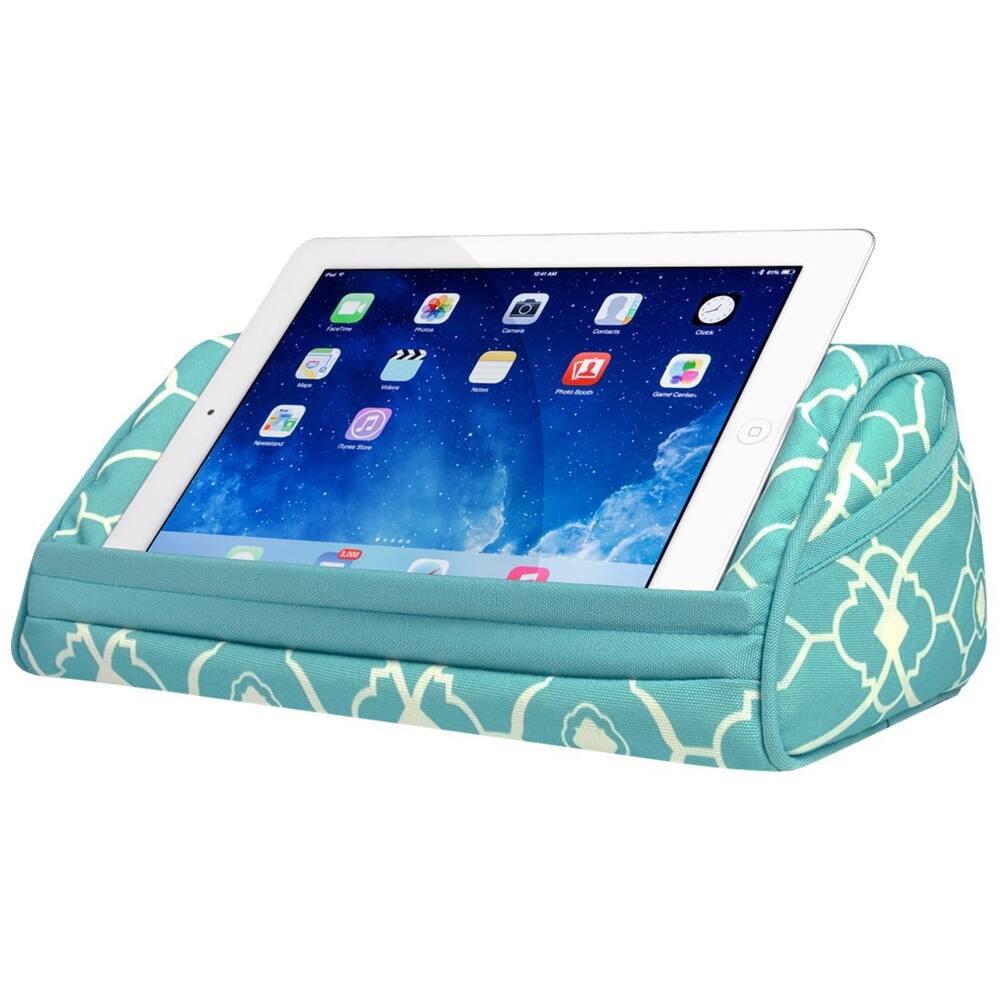Front. LapGear - Designer Tablet Pillow - Aqua Trellis.
