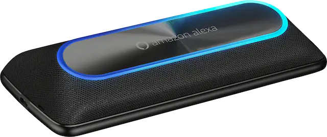Front. Motorola - Moto Smart Speaker with Amazon Alexa - Black.