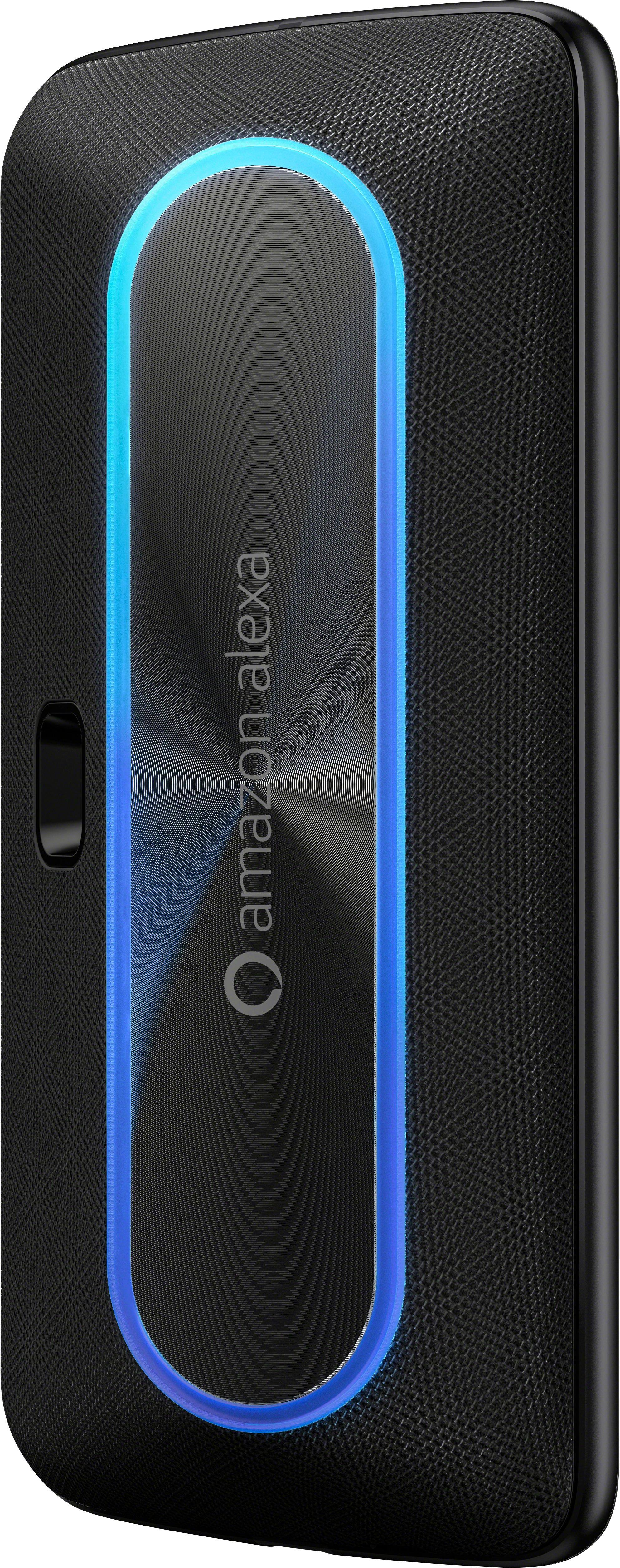 Left. Motorola - Moto Smart Speaker with Amazon Alexa - Black.