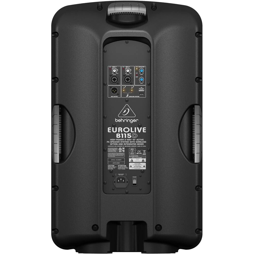 Back. Behringer - EUROLIVE 1000W Powered 2-Way Floor Speaker (Each) - Black.