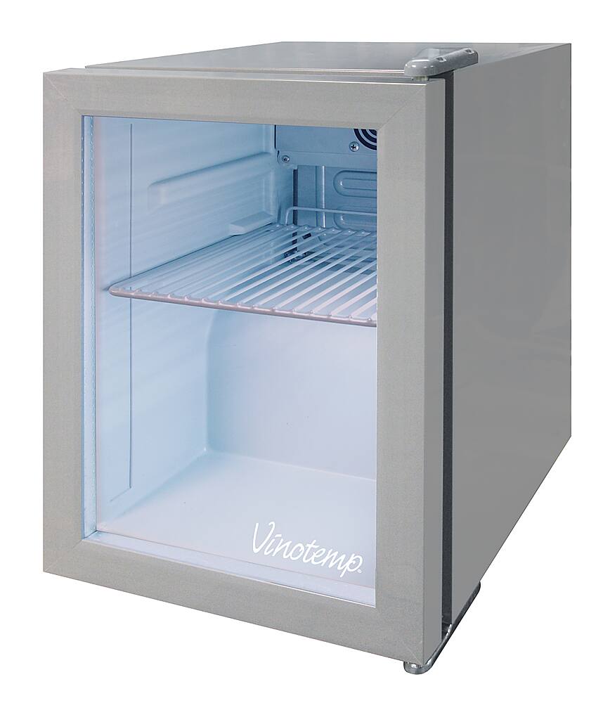 Angle View: Vinotemp - 24-Can Countertop Beverage Display Cooler - Stainless steel