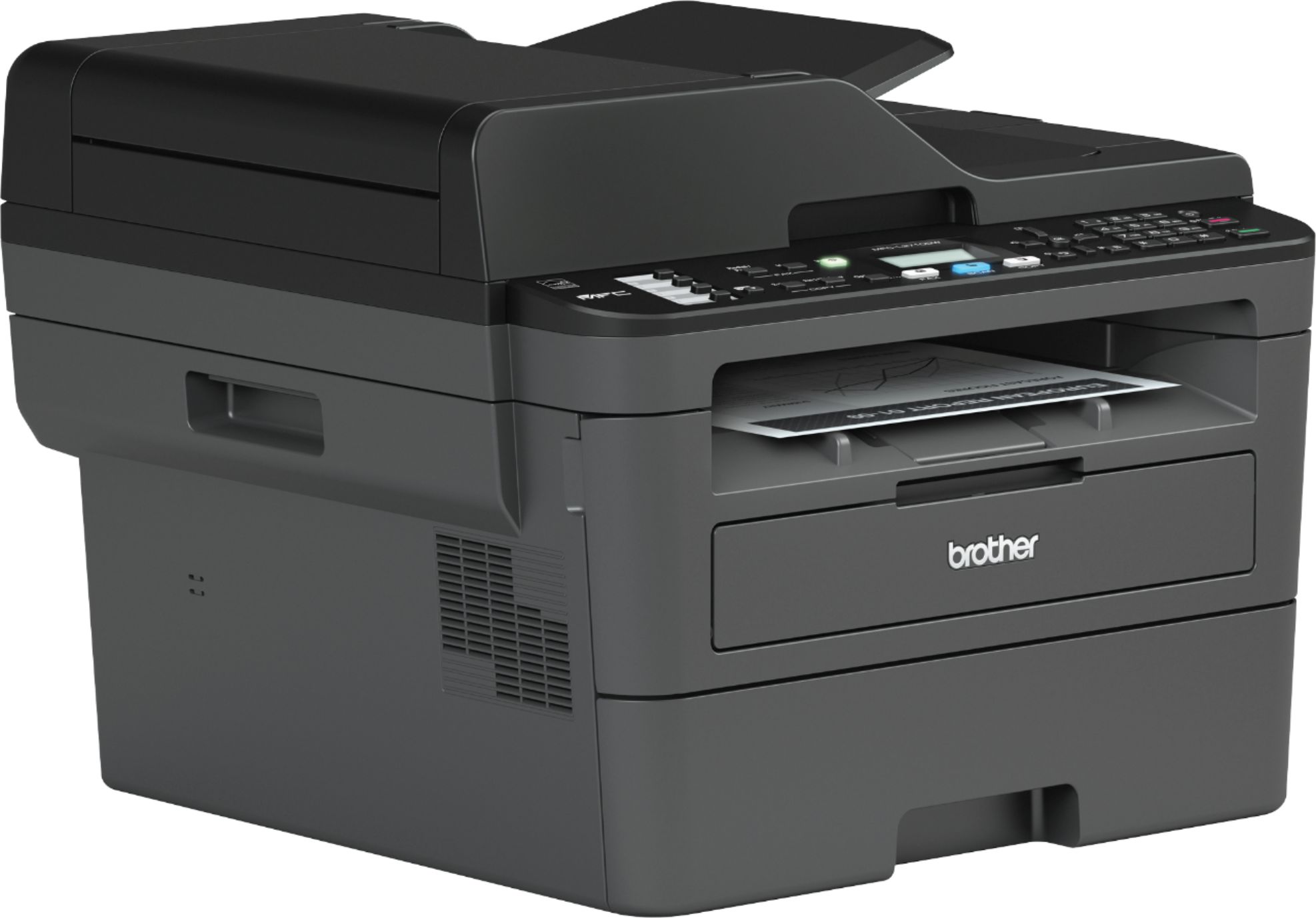 Angle View: Brother - MFC-L2710DW Wireless Black-and-White All-in-One Refresh Subscription Eligible Laser Printer - Black