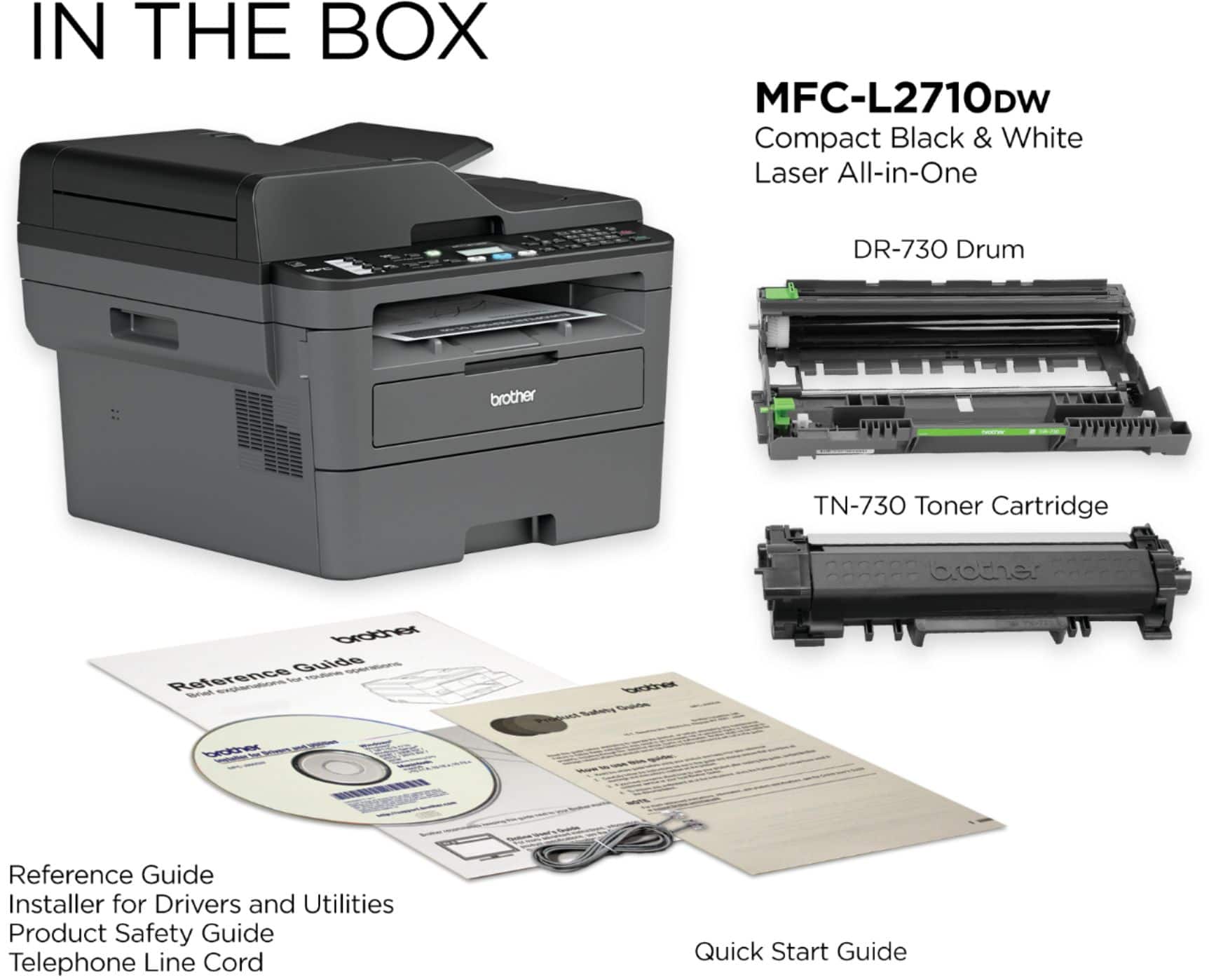 Alt View 14. Brother - MFC-L2710DW Wireless Black-and-White All-in-One Refresh Subscription Eligible Laser Printer - Black.