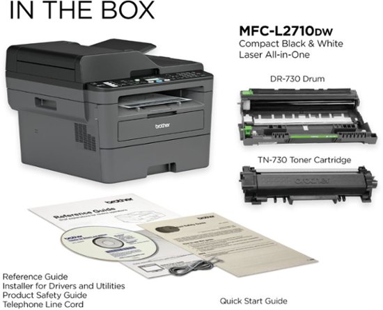 Brother MFC-L2710DW Black & White All-In-One Laser Printer, Refresh  Subscription Eligible