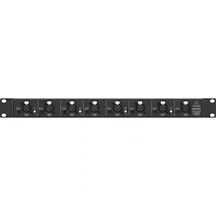 Front. Behringer - ULTRALINK 8-Channel Microphone Splitter - Black.