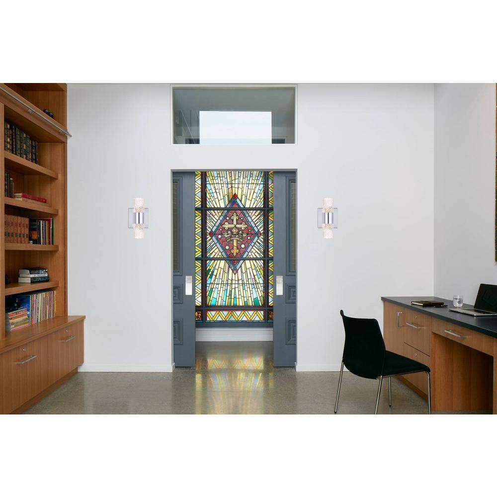 Alt View 6. Elegant Lighting - Vega 2 light Chrome LED Wall Sconce - Chrome.