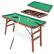 Front. Costway - Folding Pool Table Set with Foldable Legs Adjustable Foot Levelers 2 Cues 2 Chalks - Multi-Color.