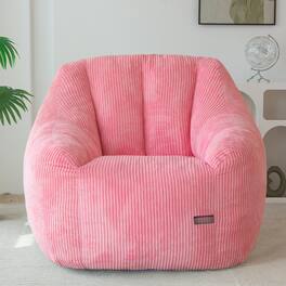 Fabibe - Bean Bag Chair, Bean Bag Sofa with Filler, Cozy Living Room Chair for Adults and Kids, Stuffed Floor Sofa for Bedroom Do - Pink Standard