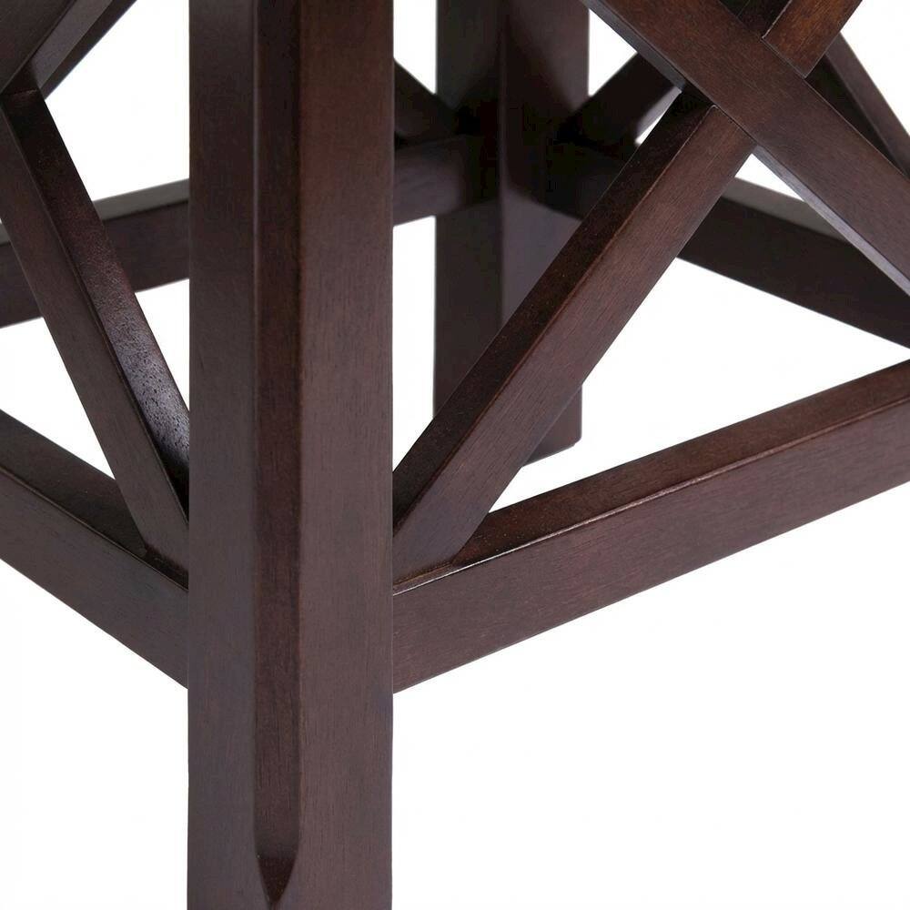 Alt View 1. FurniFact - Solid Wood 3 Piece Nesting Tables Set With Stackable Design In Cappuccino Finish - Cappuccino.