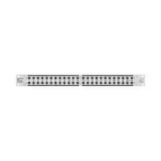 Front. Behringer - Multi-Functional 48-Point 3-Mode Balanced Patchbay - Silver.