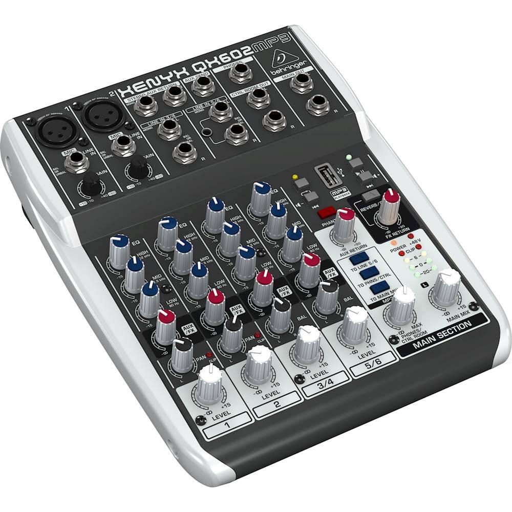 Angle. Behringer - XENYX Premium 6-Input 2-Bus Analog Mixer - Black.