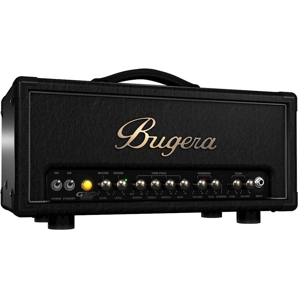 ON ON Bugera MASTER REVERS TONE STACK OVERDRIVE CLEAN G20 a - POWER STANDBY LEVEL . - LEVEL USA -s a - . - MORPH TREBLE MIDDLE 18 BASS 1 1 . - 1 - VOLUME CAN CHANNEL TONE VOLUME INPUT