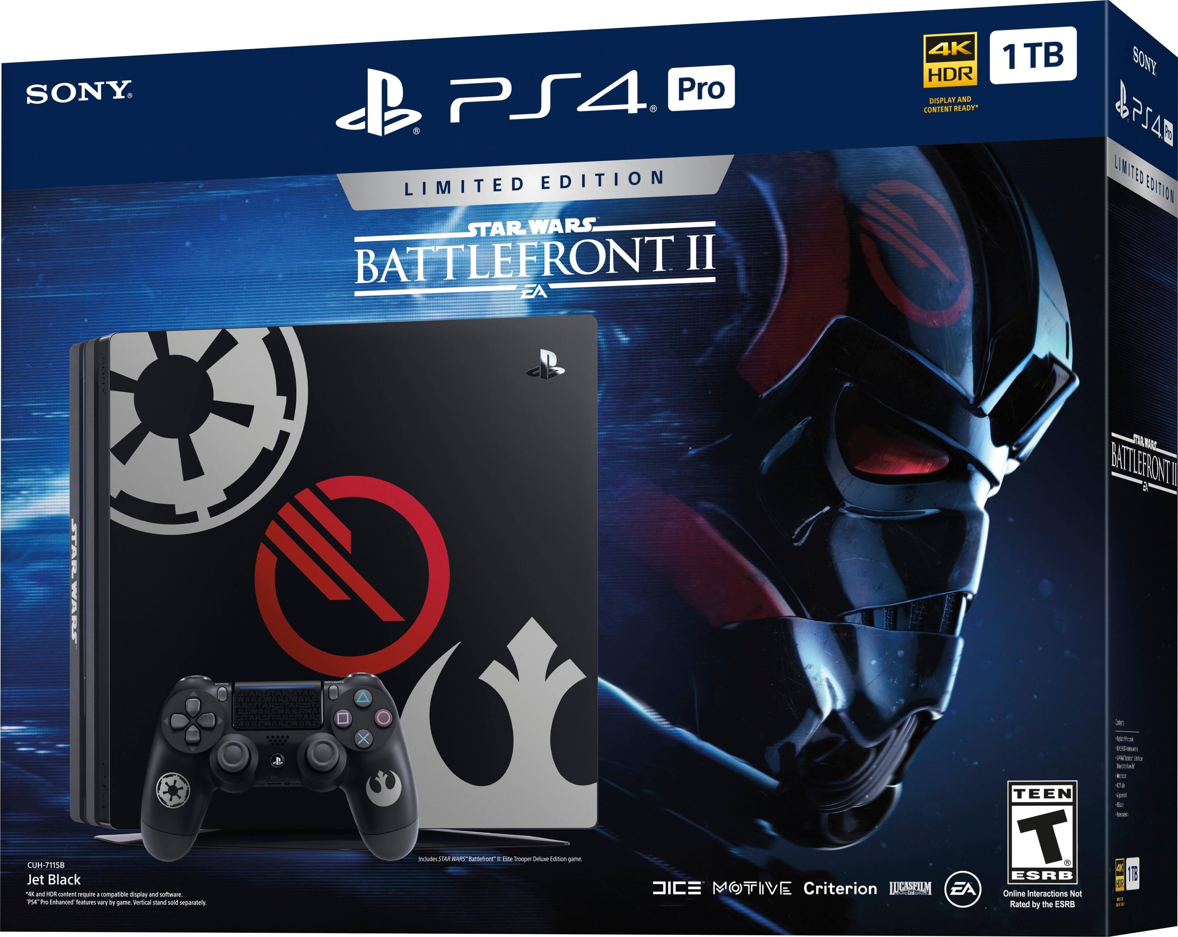 Best Buy Sony Playstation 4 Pro 1tb Limited Edition Star Wars Battlefront Ii Console Bundle Jet Black