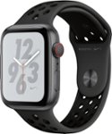 Left Zoom. Apple Watch Nike+ Series 4 (GPS + Cellular) 44mm Aluminum Case with Anthracite/Black Nike Sport Band - Space Gray (Unlocked).