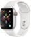 Left Zoom. Apple Watch Series 4 (GPS + Cellular) 40mm Silver Aluminum Case with White Sport Band - Silver Aluminum.