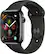 Left. Apple - Apple Watch Series 4 (GPS + Cellular) 44mm Space Black Stainless Steel Case with Black Sport Band.