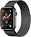 Left. Apple - Apple Watch Series 4 (GPS + Cellular) 44mm Space Black Stainless Steel Case with Space Black Milanese Loop.