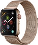 Left Zoom. Apple Watch Series 4 (GPS + Cellular) 44mm Gold Stainless Steel Case with Gold Milanese Loop - Gold Stainless Steel.