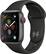 Left. Apple - Apple Watch Series 4 (GPS + Cellular) 40mm Space Gray Aluminum Case with Black Sport Band - Space Gray.