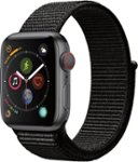 Left Zoom. Apple Watch Series 4 (GPS + Cellular) 40mm Space Gray Aluminum Case with Black Sport Loop - Space Gray Aluminum.