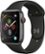 Left Zoom. Apple Watch Series 4 (GPS + Cellular) 44mm Aluminum Case with Black Sport Band - Space Gray Aluminum.