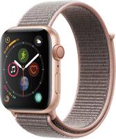 Apple - Apple Watch Series 4 (GPS + Cellular) 44mm Gold Aluminum Case with Pink Sand Sport Loop - Gold Aluminum - Left_Zoom