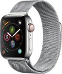 Left Zoom. Apple Watch Series 4 (GPS + Cellular) 40mm Stainless Steel Case with Milanese Loop - Stainless Steel.