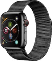 Apple - Apple Watch Series 4 (GPS + Cellular) 40mm Space Black Stainless Steel Case with Space Black Milanese Loop - Space Black Stainless Steel - Left_Zoom