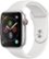 Left Zoom. Apple Watch Series 4 (GPS + Cellular) 44mm Silver Aluminum Case with White Sport Band - Silver Aluminum.