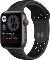 Apple Watch Nike SE (GPS + Cellular) 44mm Space Gray Aluminum Case with Anthracite/Black Nike Sport Band - Space Gray - Front_Zoom