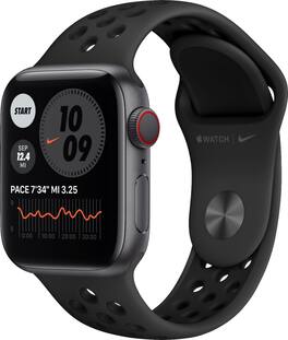 Refurbished Apple Watch Nike Series 6(GPS + Cellular)40mm Space Gray Aluminum Case with Anthracite/Black Nike Sport Band - Space Gray - (2020)