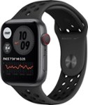 Front Zoom. Apple Watch Nike Series 6 (GPS + Cellular) 44mm Space Gray Aluminum Case with Anthracite/Black Nike Sport Band - Space Gray.