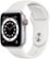 Front Zoom. Apple Watch Series 6 (GPS + Cellular) 40mm Silver Aluminum Case with White Sport Band - Silver.