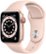 Front Zoom. Apple Watch Series 6 (GPS + Cellular) 40mm Gold Aluminum Case with Pink Sand Sport Band - Gold.