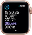 Alt View Zoom 13. Apple Watch Series 6 (GPS + Cellular) 40mm Gold Aluminum Case with Pink Sand Sport Band - Gold.