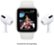 Alt View Zoom 16. Apple Watch Series 6 (GPS + Cellular) 40mm Silver Stainless Steel Case with White Sport Band - Silver.