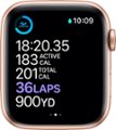 Alt View Zoom 13. Apple Watch Series 6 (GPS + Cellular) 44mm Gold Aluminum Case with Pink Sand Sport Band - Gold.